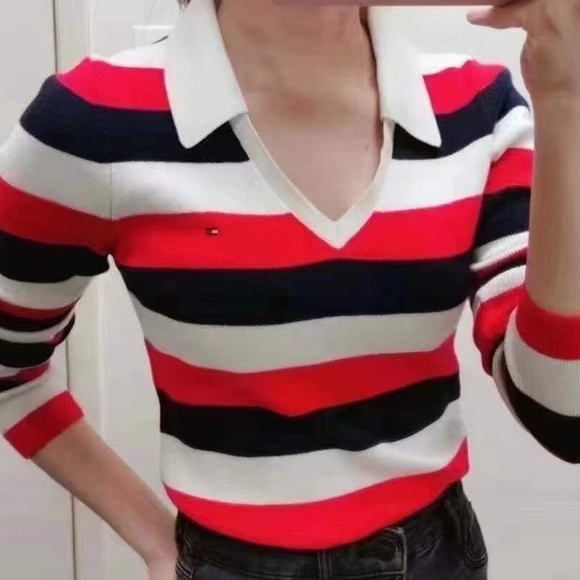 TOMMY HILFIGER Size S V-Neck Sweater - Picture 3 of 8